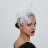 Vintage Bride Hair Akcesoria Pióra kwiatowy z koraliki z siatką HOOP HOOP HAP Wszechstronny sukienka Qipao Akcesoria XMZ-0015
