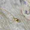 Anhänger-Halsketten MOVESKI 925 Sterling Silber Schlichte und exquisite süße Tulpen-Anhänger-Halskette Damenmode Romantischer Hochzeitsschmuck
