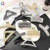 Fashion Silver/Gold Color Hollow Geometric Hair Clips Metal Hair Claw Cross Hairclip Headband Hairpin Hair Crab Women Hair Accessories 2095