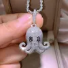 Handgemaakte Iced Out Octopus Hanger Ketting HipHop Sieraden Voor Vrouwen Mannen Micro Pave Zirkoon Rock Hanger Gift