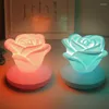 Luci notturne Rose Flower Lampada in silicone USB Romantica luce a LED da comodino Touch Dimming per Natale San Valentino Compleanno della mamma