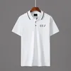 Luxury polo t shirt designer mens polo tshirt short sleeve lapel lettered slim Tshirt fashion business men casual shirt black white simple polo collar men's tees