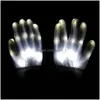 لوازم الحفلات الاحتفالية الأخرى هدية عيد الميلاد LED Glow Glow Gloves Flash Lady Concert Noctilucent Glove for Man Finger Halloween DHM27