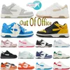 OW Out Of Office Sneaker Offs White OOO Low Tops For Walking Shoes Platform Vintage Leather Dhgates Loafers Sneakers Chaussures de loisirs hommes et femmes