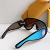 Óculos de sol com máscara de ondas 40108 lentes azuis pretas armação grande óculos de grife femininos óculos de máscara de fibra de acetato óculos de sol da moda óculos UV400