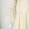 Abito bianco da donna estivo tinta unita manica svasata abiti vuoti vita alta casual elegante signora Boho vestito estivo abiti