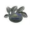 Silver Leaf Broche Pins Elegante Bladeren Edelsteen CAB Broches Tree Plant Hanger voor Sieraden Ketting