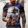 Heren T-shirts Zomer Horror Schedel 3D Print T-shirt Voor Mannen Casual Oversized Korte Mouw Kleding Streetwear Hip Hop Tops Tees Mannen Kleding 4XL T230601