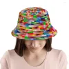 Bérets multicolore 3D tridimensionnel seau chapeau pour femmes hommes adolescent pliable Bob pêcheur chapeaux Panama casquette automne
