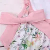 Vestidos de niña 1-8T Vestido de fiesta rosa de verano con patrón Estampado floral Bata Sin mangas Princesa de una pieza Falda larga informal Boutique Wears