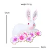 Broches Wuli bébé émail fleur broche adapté pour femmes unisexe mignon lapin blanc animal fête décontracté cachemire broche cadeau G230529