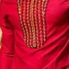 T-shirt da uomo Abbigliamento africano Uomo Dashiki Tradizionale Tee Shirt Manica lunga Top Autunno Autunno 2023 Uomo Rosso Uomo Africa Abbigliamento
