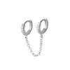 Orecchini per borchie Trendy for Women Double Piercing Sgangola Huggie Hoop Cubic Zirconia Pearl