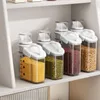 Storage Bottles Grain Box Cereals Container With Scale Handle Food Bean Sealed Jar Kitchen Large Capacity Dispenser Oatmeal Bottle