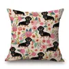 CUSHIONDECORATIVE PALLOW DACHSHUND DOG CUSHION Täcker Borvmålning Bomull Linne Dekorativt sovrumssoffa Hemdekoration 45x45cm 230531