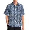 Mäns casual skjortor vintage snakeskin strand skjorta man djur tryck hawaiian kort ärm anpassad harajuku överdimensionerade blusar gåva