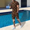 Trainingspakken voor heren Zomer Vrijetijdspak heren 3D bedrukt T-shirt Shorts 2-delige set Trendy sportkleding