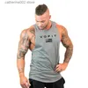 Camisetas masculinas Regatas masculinas camisa de academia regata roupas de fitness colete sem mangas de algodão homem canotte musculação ropa hombre roupas masculinas T230605
