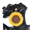 Orecchini a bottone Multi colore corda intrecciata girasole grande fiore per le donne ragazza simulazione esagerata 2023 gioielli alla moda
