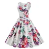 Casual Dresses Floral Print Prom Summer Dress Women Vintage 50s 60s Pin Up Rockabilly Robe Party Office Vestidos 2023