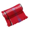 Cachecóis Feminino Xadrez Caxemira Senhoras Menina Capas Inverno Quente Macio Pashmina Xales Retângulo Envoltórios Vermelho Feminino Tecido Rosa Lenço Longo