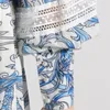 Abiti casual Abito floreale blu vintage per donna elegante Collezione primavera 2023 Stile francese Maxi Streetwear alla moda femminile