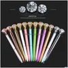 Stylos à bille Promotion Cadeau Diamant Cristal École Bureau Métal Gem 28 Couleurs Étudiant Stylo Avec Grand Dh1330 Drop Delivery Business Dhudp