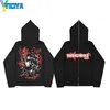 Yiciya herr hoodies tröjor emo y2k kläder zip up överdimensionerad kappa hiphop streetwear kvinnor tröja anime grafik goth harjuku grunge jacka