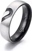 Couple Love You Forever Wedding Ring Set A half heart ring stainless steel pair ring suitable for him and her