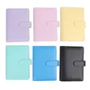 Pastas Macaron Color A6 6 Argolas Encadernação PU Clipe Laptop Couro Folha Solta Envelope Dinheiro Organizador Encadernação Bolso 230529