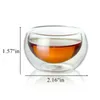 Cups Saucers Beer Whisky Juice Double Wall Heat Resistant Insulated Mini Glass Cup Kungfu Teacup Espresso Coffee Tea