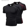 T-shirts pour hommes Gym T-shirt pour hommes Basketball Football Compression Shirt Hommes Bodybuilding Tops Tee Tight Rashguard T-shirts Manches courtes Vêtements T230601