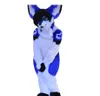 Blue Husky Fox Medium Length Fur Mascot Costume Walking Halloween Christmas Large Event Suit Party Role Suit Party Size Christmas