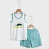 Pajamas Children Cotton Sleepwear Pyjamas Kids Summer Sleeveless TopsShorts 2pieces Girls Toddler Clothing Sets 230601