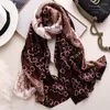 Scarves Autumn Winter Women Silk Beautiful Circle Print Muffler Lady Scarf Quality Luxury Shawl Beach Wraps Hijab