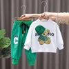 2023 G Kids Sets Baby sells new autumn Clothing Fashion Clothes Set Toddler Boy Girl Pattern Casual Tops Child Loose Trousers 2pcs Designer Outfit baby Clothing AAA