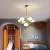 Lustres Lustre Moderno Nórdico Iluminação Bola de Vidro Lâmpada Pingente de LED Para Quarto de Criança Vida em Casa Decoração Colorida para Interiores