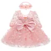 Fille robes nées filles broderie princesse robe noël soirée fleur mariage enfants vêtements deux pièces ensemble