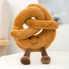 2023 new Soft Cartoon Figure Pretzel Crossant Toast Bread Doll Plush Food Toy Stuffed Baguette Poach Egg Decor Doll