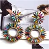 Dangle Lustre Colorf Cristal Boucles D'oreilles Classique Rond En Métal Bijoux Accessoires Pour Femmes Livraison Dhych