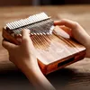 Polegar 21 teclas fundo cut-out placa kalimba kalimba dedo piano instrumento musical de sândalo amarelo com caixa