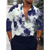 Men's Casual Shirts Social Vintage For Men Oversized Shirt Stripe Print Long Sleeve Tops Men's Clothing High Quality Cardigan Blouses