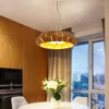 Pendant Lamps Nordic Modern Restaurant Living Dining Room Table Solid Wood Circular Led Art Light Home Deco Maison Farmhouse Decor