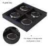 Jewelry Pouches Retail Store Window Showcase Luxury Black Pu Leather Ring Display Tray Insert Charm Pendant Earring Accessories