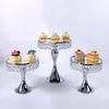 Bakeware Tools 3Pcs Gold Silver Metal Cake Stand Set Display Wedding Birthday Party Dessert Electroplate Cupcake Plate Rack