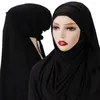 Roupas étnicas 10 pçs Jersey Instant Hijab Satin Inner Hat Cachecol Islâmico Cap Head Wear Stretch Turbante Muçulmano Lenço de Baixo Alças de Bonnet