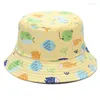 Bérets sous-marin Animal motif imprimé seau chapeau Double face pêcheur casquette extérieur plat haut chapeau de soleil pour femmes hommes