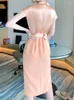 Casual Dresses Summer Temperament Suit Dress Women's Long Split Hip Kirt Acicic Acid Satin high-end