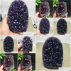 Arts And Crafts 3501200G Natural Amethyst Cluster Quartz Crystal Geode Specimen Healing T200117 Drop Delivery Home Garden Dhyqt