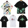 T-shirt pour homme Graffiti Tees Palms Palmangel City Designer Limited Inkjet Graffiti Letter Printing Men's Women's Sailboat Short-sleeved Hip Hop Tshirts